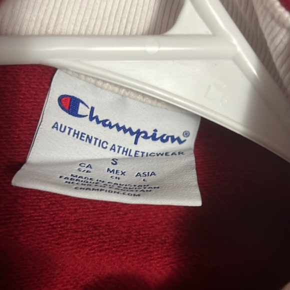 Champion Denver University Red White 1/4 Zip Up Pullover Sweater Small - Picture 4 of 5